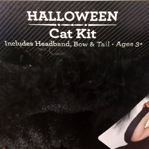 Halloween Cat Kit- 3 Pc Accessories. Black & Purple - Picture 4 of 12
